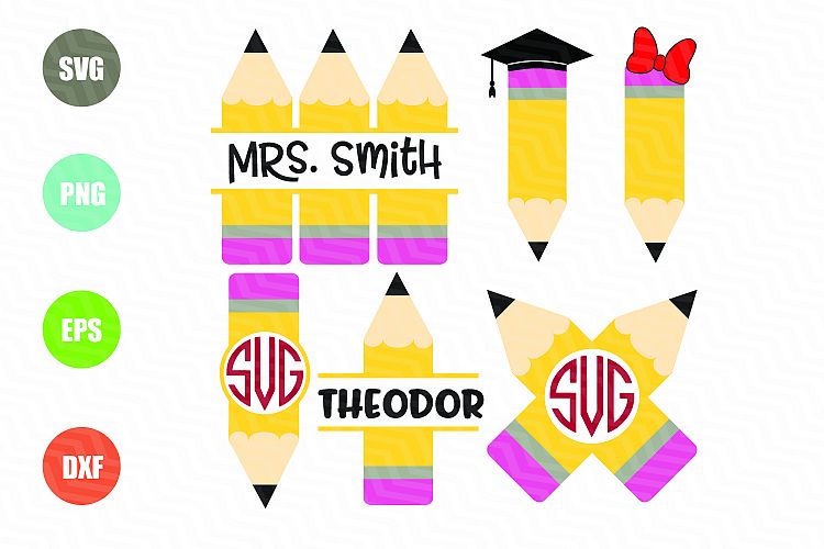 Pencil SVG Pencil Monogram Frame SVG