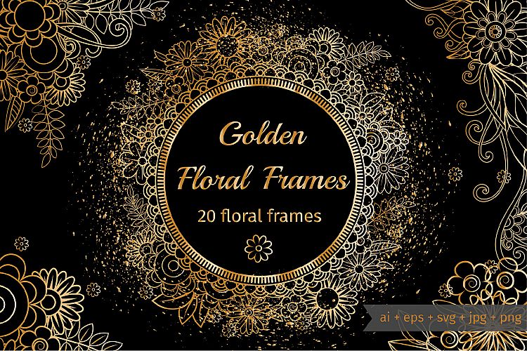 Golden Floral Frames