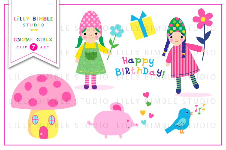 Gnome Girls Clipart