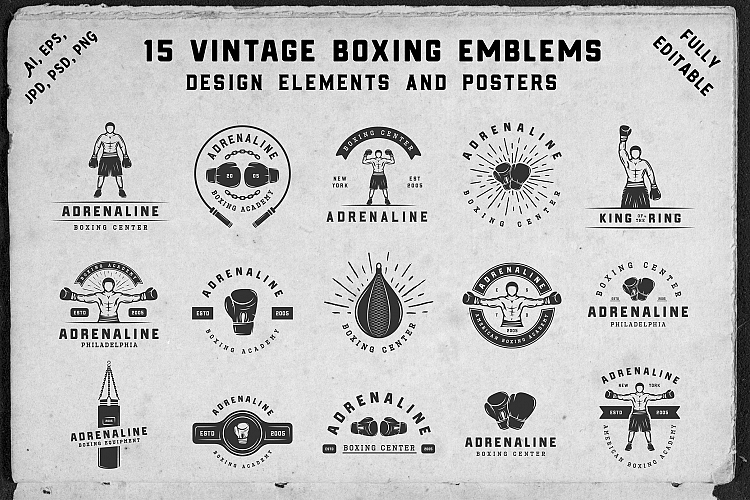 15 Vintage Boxing Emblems