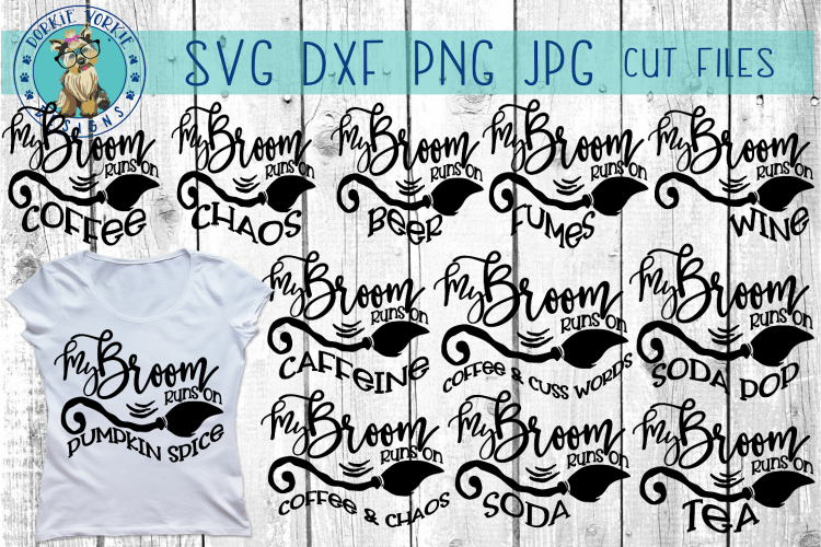 My Broom runs on BUNDLE - Halloween - Witch - SVG Cut file