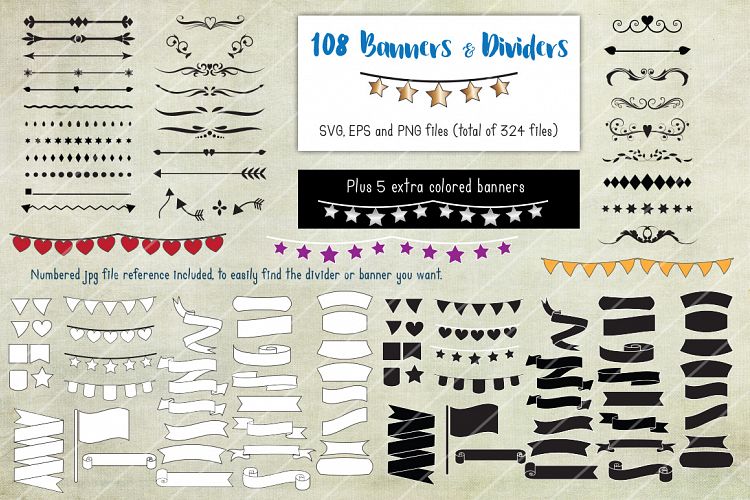 108 Banners & Dividers Bundle