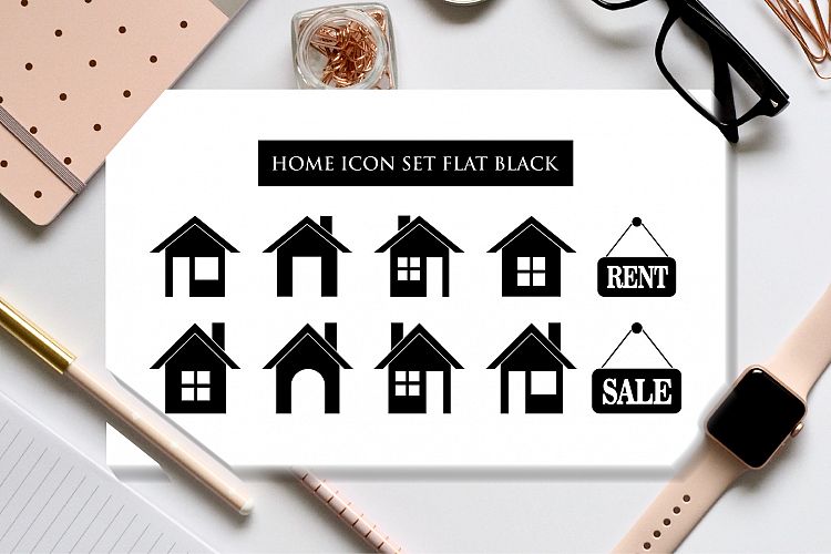 3 variants of home icon set
