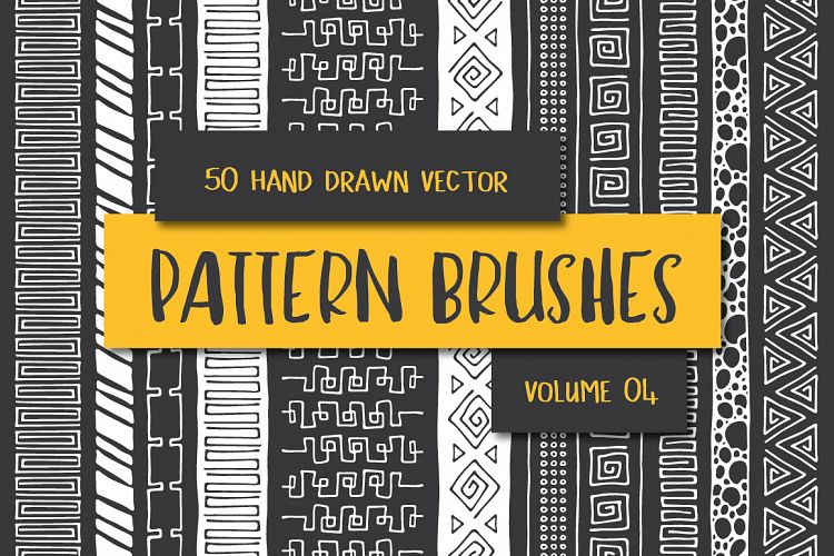 Hand Drawn Pattern Brushes Vol. 04
