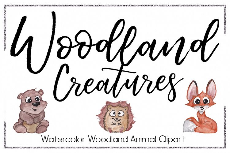 Woodland Clipart-Watercolor Clipart-Animal Clipart-Cute-Cartoon-Forest Animals-Watercolor Animal-Fox-Squirrel-Bunnie-Skunk-Turtle-Hawk-Deer
