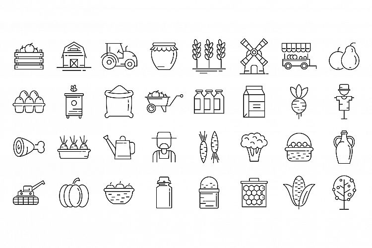 Producer icons set, outline style example image 1