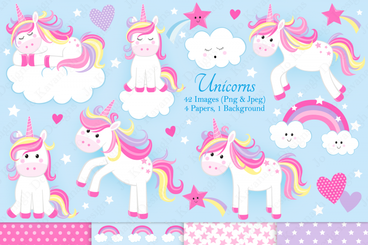 Unicorn clipart, Unicorn graphics & Illustrations, Unicorns