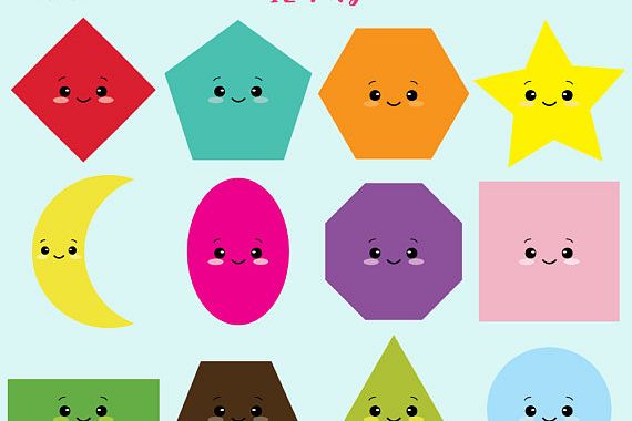 Kawaii Shapes Clipart