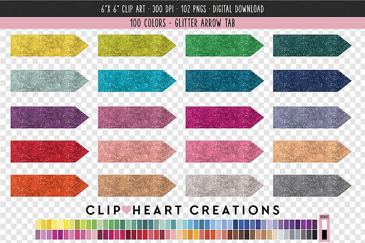 Glitter Arrows Clip Art - 100 Clip Art Graphics