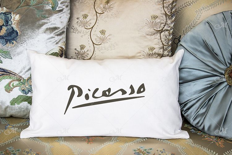 Lumbar Cushion, Pillow Mock-up Picasso, PSD+JPEG