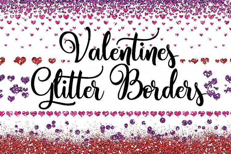 Valentine Glitter Borders PNG Overlays - Glitter ClipArt