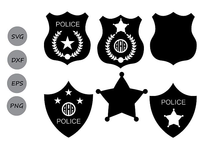 Police Badge SVG, Police SVG, Police Badge Monogram SVG, Sheriff Svg, Police Badge Clipart Vector, Shield Svg, Dxf, Eps, Police Token Svg.