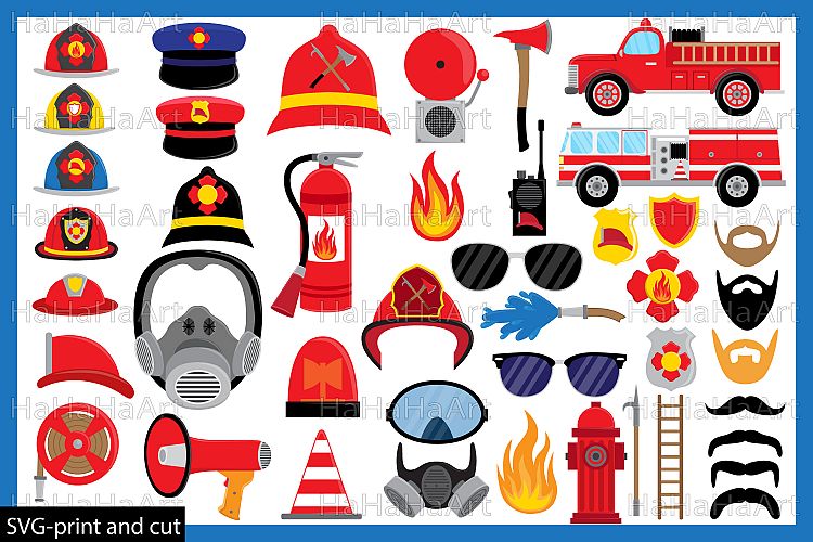 Fireman Props Designs - Clip art / Cutting Files - 57c