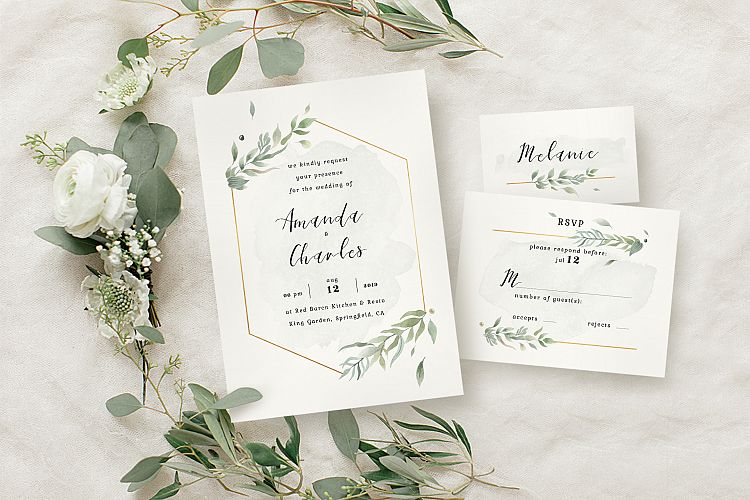 Modern Gold Foliage Wedding Suite