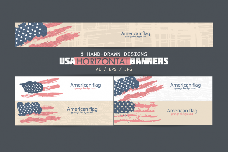 USA horizontal banners/American Flag/USA backgrounds