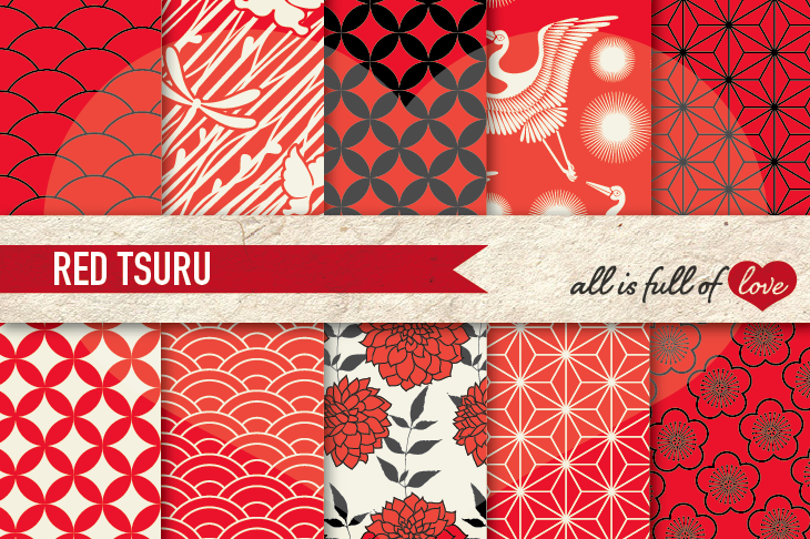 Download Japanese Graphics Red and Black Digital Background Patterns