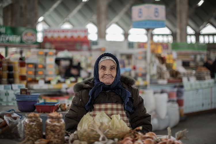 Older women selling produce
