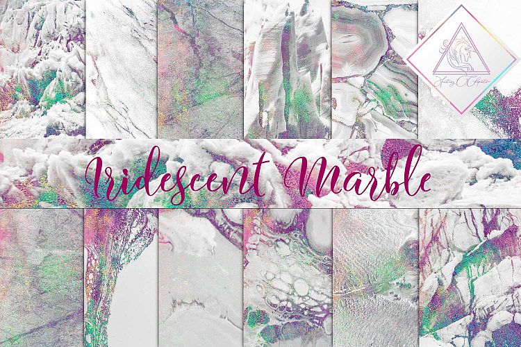 Iridescent Marble Digital Paper