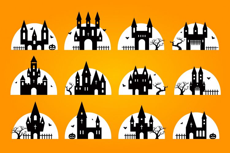 Halloween set of castles