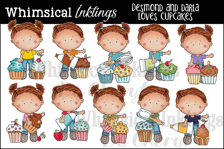 Desmond and Darla Love Cupcakes ToothClipart Collection