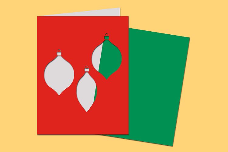 SVG Baubles Christmas Card