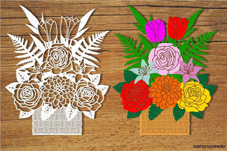 Floral Decoration (4) and Floral Decoration separate elements SVG files for Silhouette Cameo and Cricut. Clipart PNG transparent included.