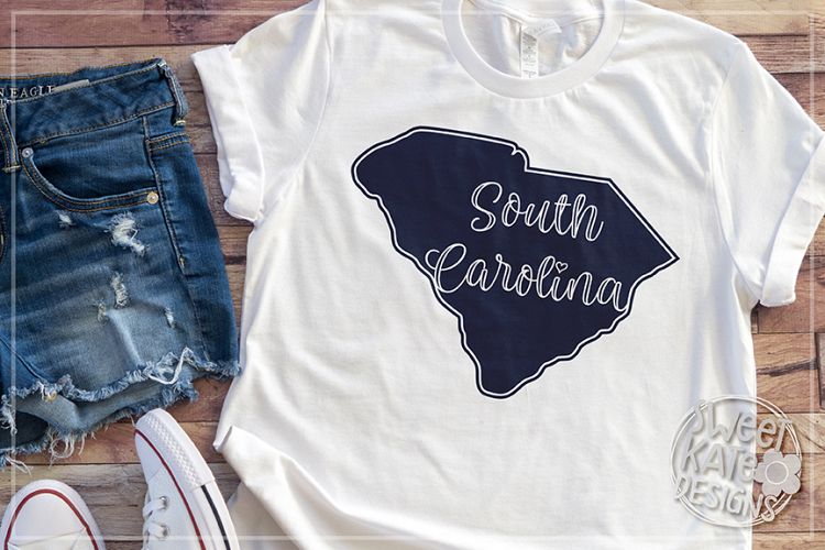 South Carolina Script Silhouette SVG DXF EPS PNG JPG