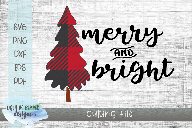 Merry and Bright SVG Cutting File - Christmas SVG