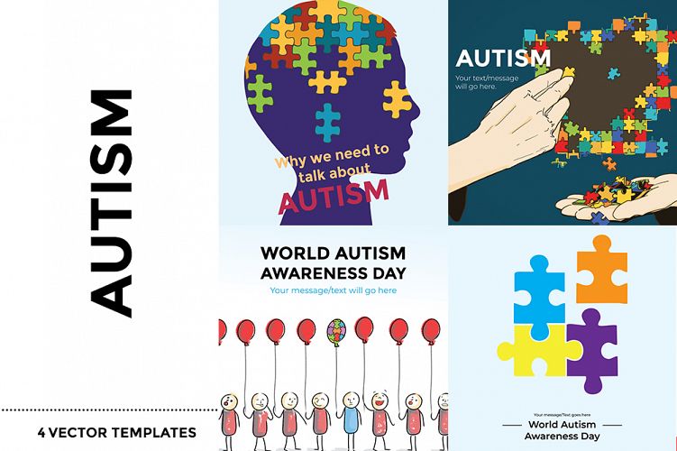 Autism- 4 Vector Templates