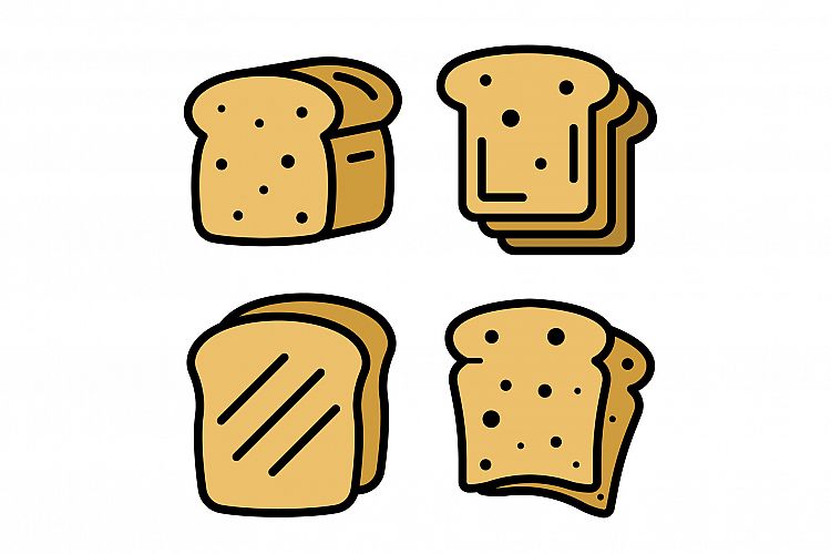 Toast icons vector flat example image 1