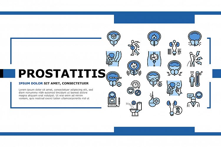 Prostatitis Disease Landing Header Vector example image 1