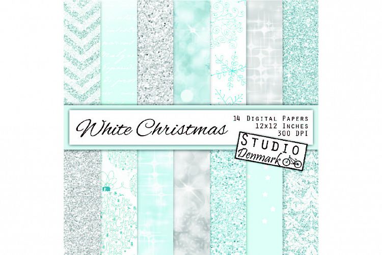 White Christmas Digital Paper Pack