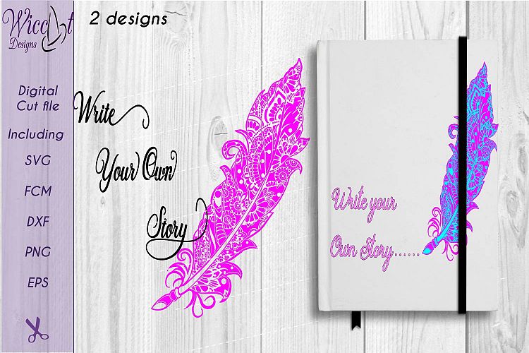 Doodle feather svg, feather svg, zentangle feather, cut file