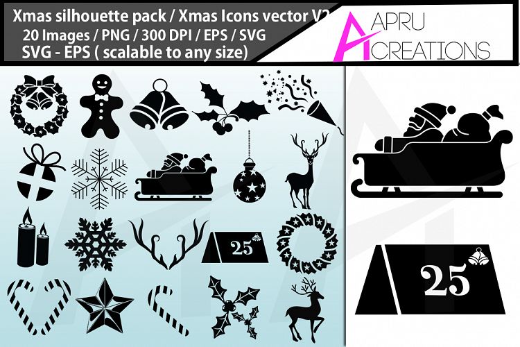 christmas svg silhouette bundle / christmas svg silhouette