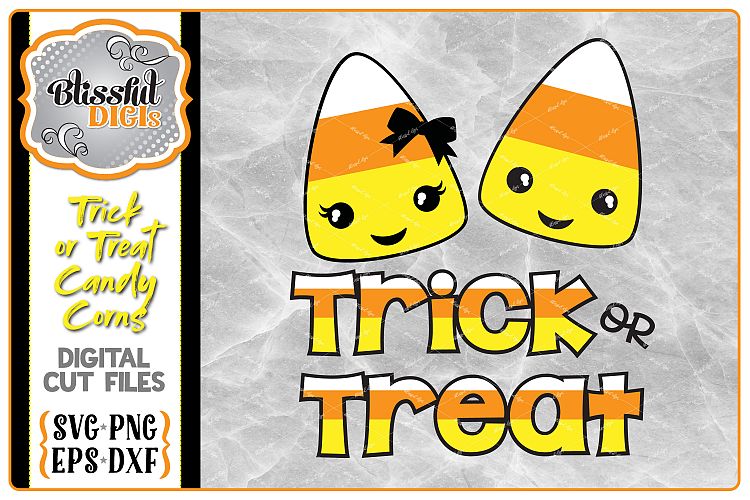 Trick or Treat Candy Corn - Vector Cut Files - Halloween SVG