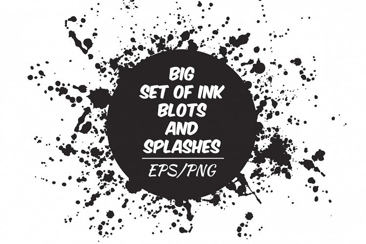 Ink blots and splachers set