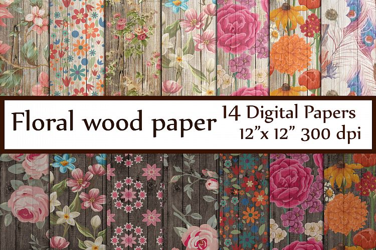 Wood Floral Paper