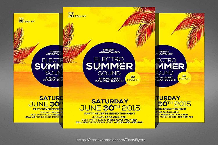 Electro Summer Beach Flyer