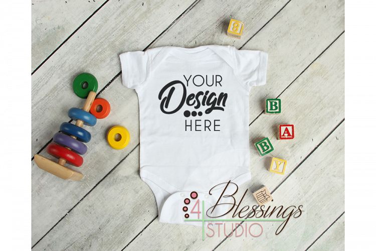 Blank White Baby Bodysuit Shirt Mockup - Baby Shirt Mock up