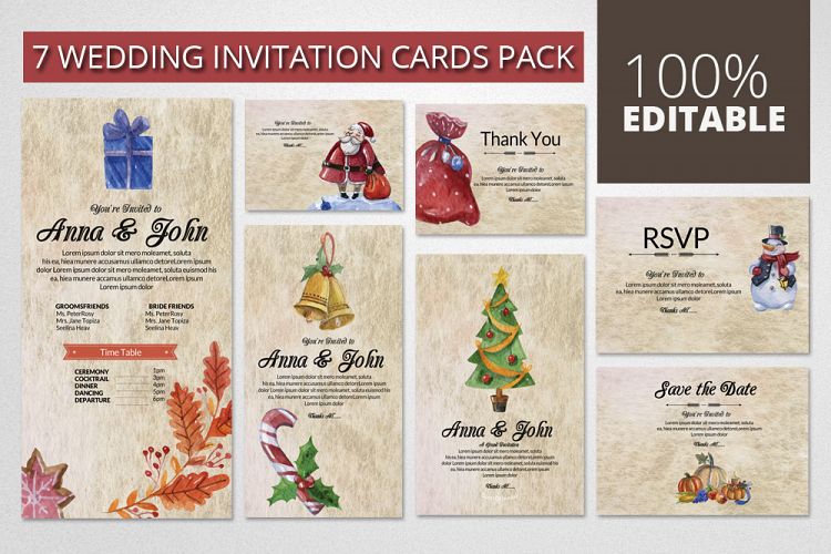 Wedding Invitation Cards Pack