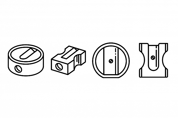 Sharpener icons set, outline style example image 1