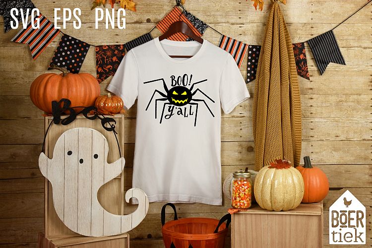 Spider Boo yall evil, halloween, SVG file