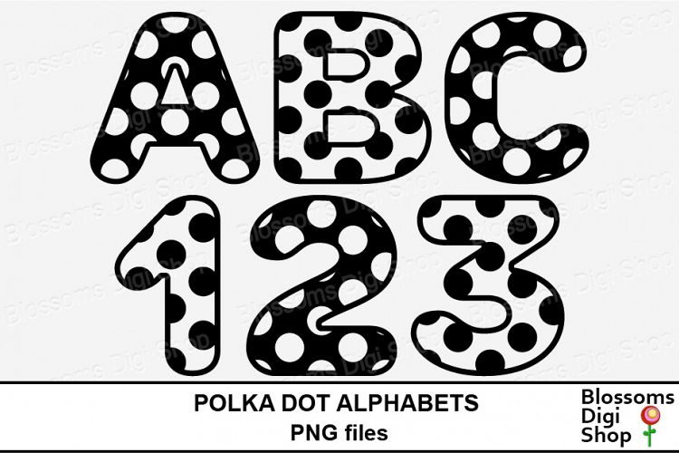 Polka Dot Alphabets Clipart