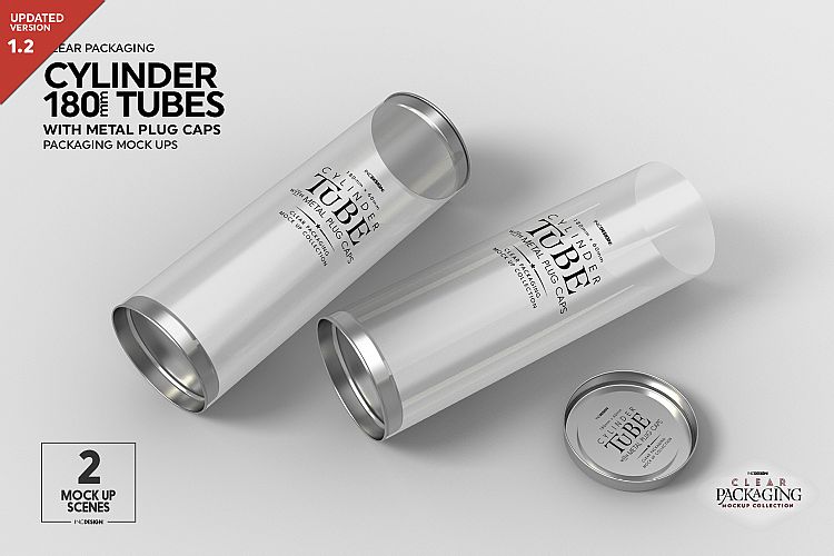 180mm Cylinder Tube Packaging Mockup
