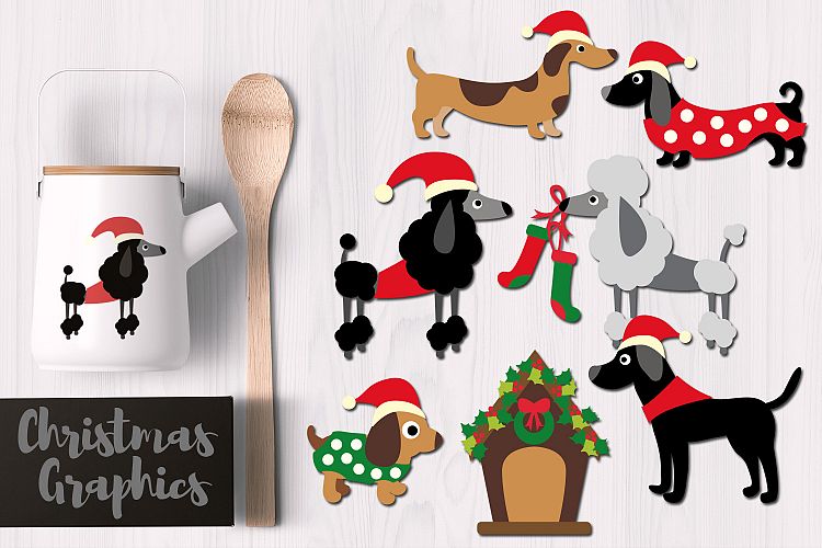 Christmas Dogs Graphics and Illustrations