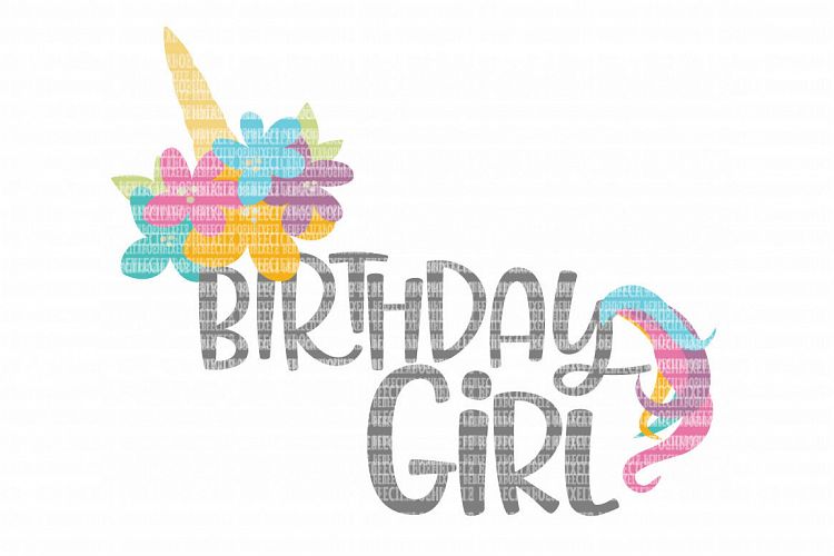 Unicorn Birthday Girl SVG Files Cut Files Heat Transfer Vinyl Scrapbooking Stencil EPS DXF Silhouette Cameo Cricut Commercial Use