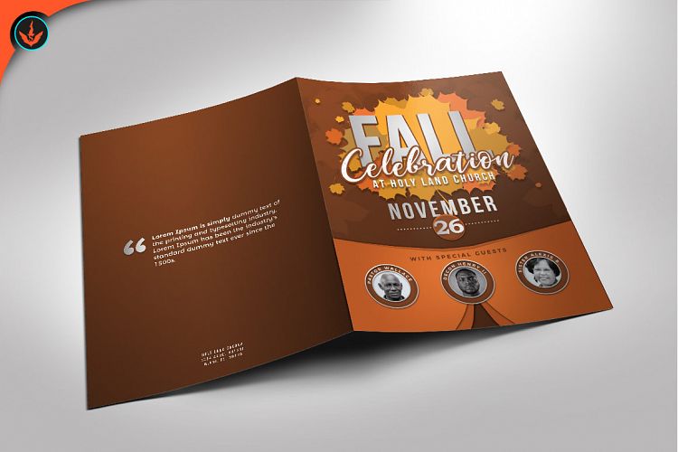 Fall Celebration Church Program Photoshop Template