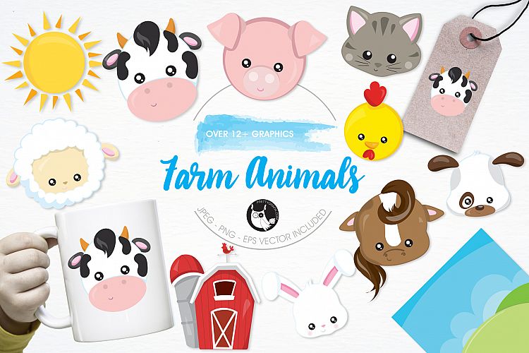 Farm Animals graphics and illustrations