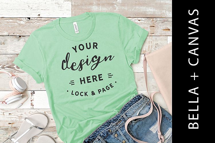 Mint T Shirt Mockup Bella Canvas 3001 Trendy Mock Up