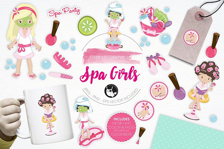 Spa Girls graphics and illustrations